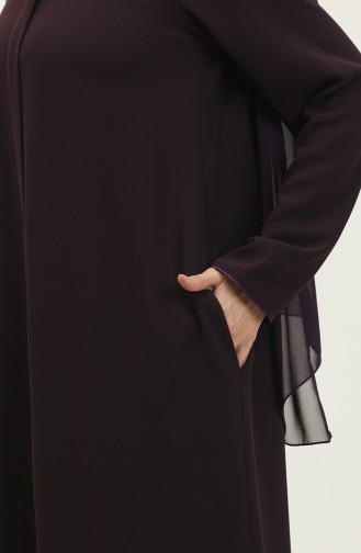 Honeycomb Fabric Abaya 6868-03 Purple 6868-03