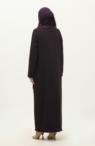 Abaya Tissu Nid D`Abeille Hiver 6868-03 Pourpre 6868-03