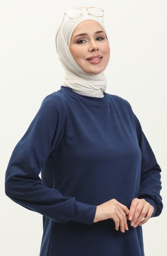 Yırtmaç Detaylı Spor Tunik 0269-07 Lacivert