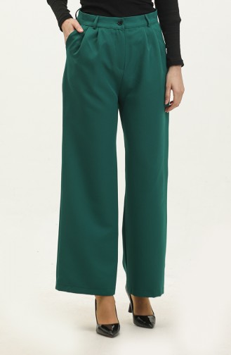 Pantalon Classique Avec Poches 3201-05 Vert Emeraude 3201-05