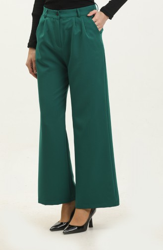 Pantalon Classique Avec Poches 3201-05 Vert Emeraude 3201-05