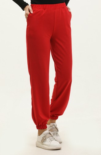 Pantalon De Jogging Avec Poches 0273-02 Rouge Claret 0273-02