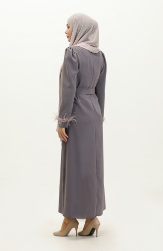 فستان سهرة بحزام2011-08 رمادي  2011-08