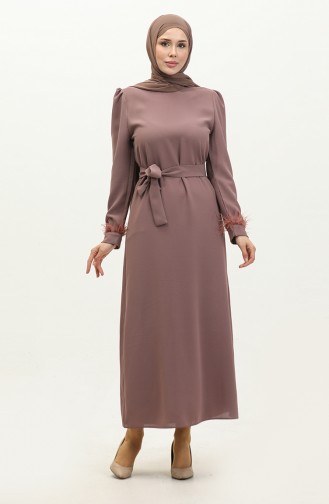 Federdetailliertes Abendkleid 2011-09 Dusty Rose 2011-09