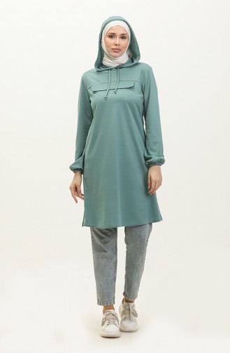 Hooded Tunic 1008-08 Rose Green 1008-08