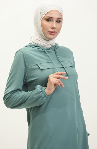 Hooded Tunic 1008-08 Rose Green 1008-08