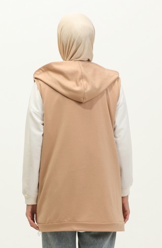 Hooded Women`s Pocket Vest 2101-01 Light Wheat 2101-01