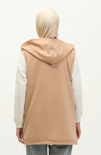 Gilet A Capuche Et Poches Femme 2101-01 Blé Clair 2101-01