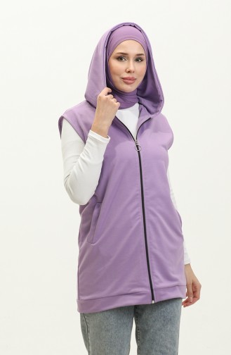 Gilet A Capuche Et Poche Femme 2101-03 Lilas 2101-03