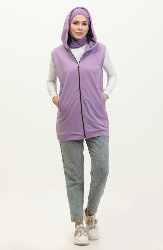 Hooded Women`s Pocket Vest 2101-03 Lilac 2101-03