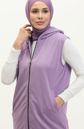 Hooded Women`s Pocket Vest 2101-03 Lilac 2101-03