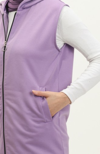 Gilet A Capuche Et Poche Femme 2101-03 Lilas 2101-03