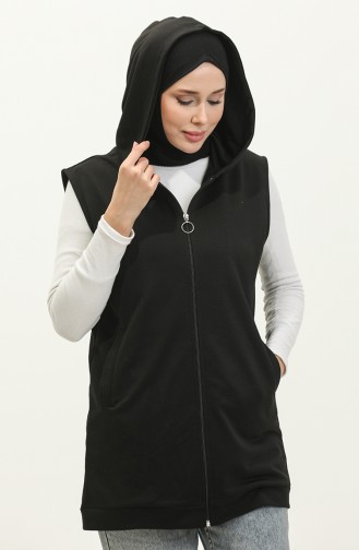 Gilet A Capuche Et Poche Femme 2101-04 Noir 2101-04