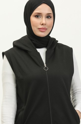 Gilet A Capuche Et Poche Femme 2101-04 Noir 2101-04