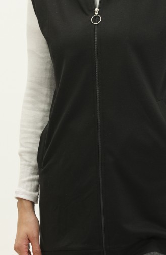 Hooded Women`s Pocket Vest 2101-04 Black 2101-04