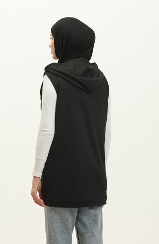 Hooded Women`s Pocket Vest 2101-04 Black 2101-04