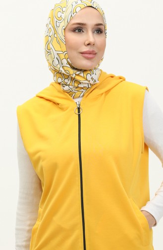 Hooded Women`s Pocket Vest 2101-05 Yellow 2101-05