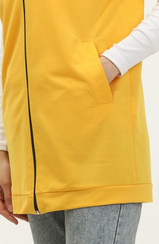 سترة جيب نسائية ذات غطاء للرأس 2101-05 لون أصفر 2101-05