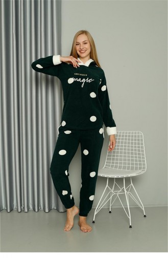 Akbeniz Welsoft Polar Kadın Kapşonlu Pijama Takımı 8512