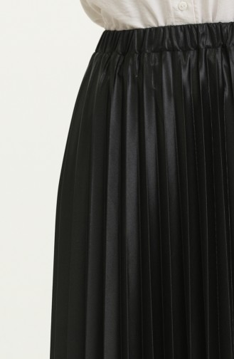 Elastic waist Pleated Skirt 4063-01 Black 4063-01