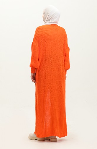 Langer Strick-Cardigan Mit Ballonärmeln 2503 2503-02 Orange 2503-02