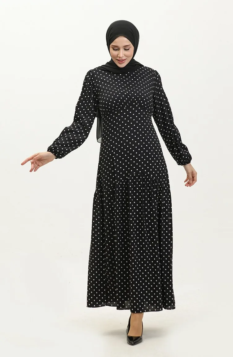 Robe à Pois 1899-01 Noir Et Blanc 1899-01