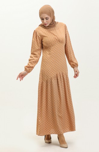 Polka Dot Dress 1899-02 Mustard Cream 1899-02