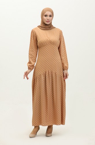 Polka Dot Dress 1899-02 Mustard Cream 1899-02