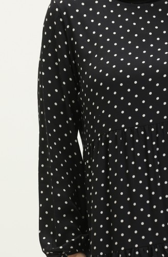 Puantiyeli Elbise 1997-01 Siyah Beyaz