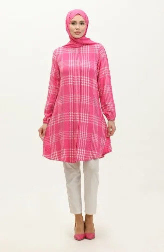 Plaid Tunic 1894-01 Pink 1894-01