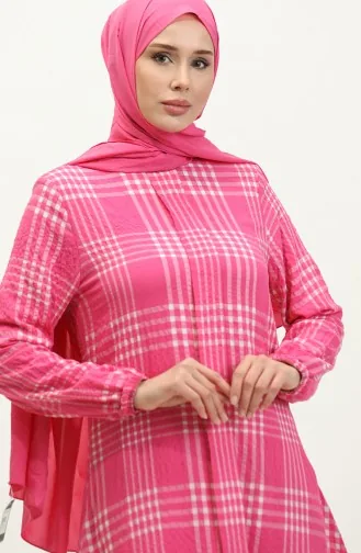 Plaid Tunic 1894-01 Pink 1894-01