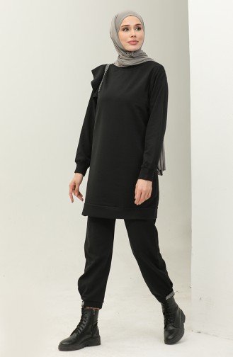 Two Piece Tracksuit Set 23022-01 Black 23022-01