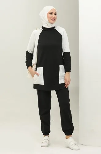 طقم رياضي ثنائي 23032-01 أسود إكرو 23032-01