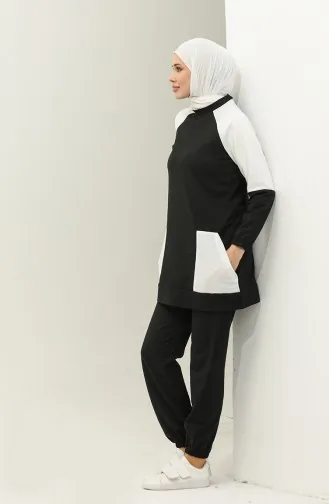 طقم رياضي ثنائي 23032-01 أسود إكرو 23032-01