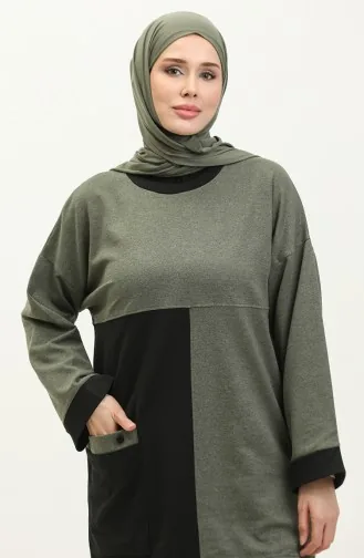 طقم رياضي ثنائي 23035-05 أسود أخضر عسكري 23035-05