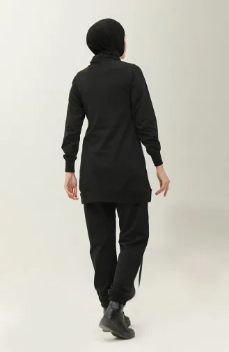 طقم رياضي ثنائي 23051-04 01 أسود أبيض 23051-01