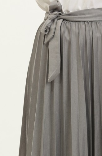 Jupe Hijab Plissée Détail Ceinture 3033-1 30331-03 Gris 30331-03