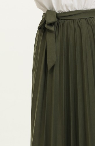 Jupe Hijab Plissée Détail Ceinture 3033-1 30331-08 Khaki 30331-08