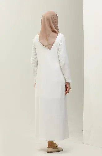 Şile Bezi Nakışlı Ferace 0096-04 Beyaz