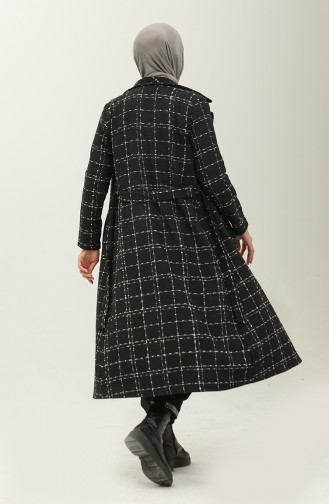 Cape Aus Tweed Mit Gürtel 5507-04 Schwarz 5507-04