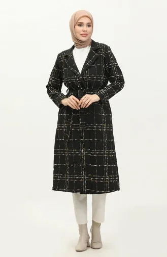 Tweed-Gürtelmütze 0176-05 Schwarzer Senf 0176-05