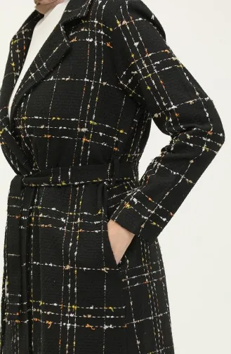 Tweed-Gürtelmütze 0176-05 Schwarzer Senf 0176-05