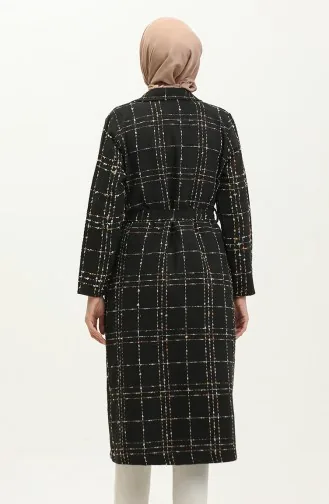 Tweed-Gürtelmütze 0176-05 Schwarzer Senf 0176-05