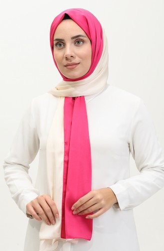 Karaca Châle Trois Couleurs 81049-46 Creme Fuchsia 81049-46