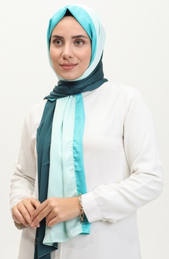 Karaca Three Colored Shawl 81049-48 Aqua Green Turquoise Oil 81049-48