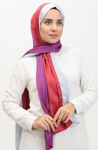 Karaca Three Colored Shawl 81049-49 Rose Lavender Blue 81049-49