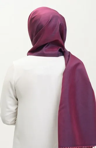 Châle Taffetas A Pompons 1267-03 Fuchsia 1267-03