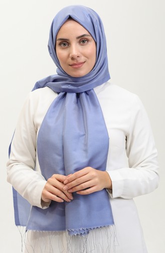 Taffeta-sjaal Met Kwastjes 1267-71 Blauw Ijsblauw 1267-71