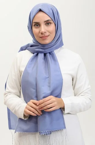 Châle Taffetas A Pompons 1267-71 Bleu Bleu Glace 1267-71