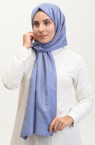 Taffeta-sjaal Met Kwastjes 1267-71 Blauw Ijsblauw 1267-71